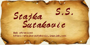 Stajka Šutaković vizit kartica